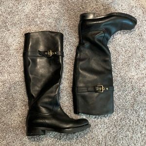 Louis Vuitton Black Leather Riding Boots Size 35.5